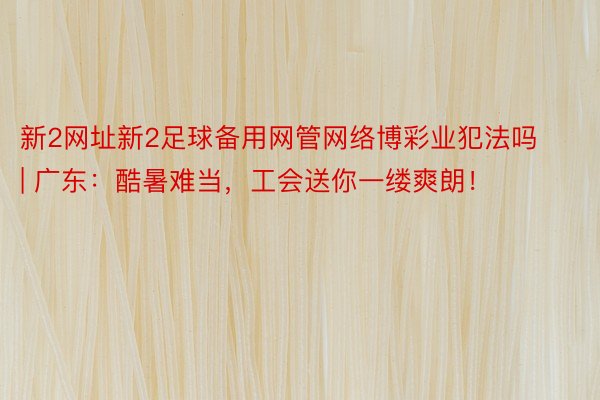 新2网址新2足球备用网管网络博彩业犯法吗 | 广东：酷暑难当，工会送你一缕爽朗！