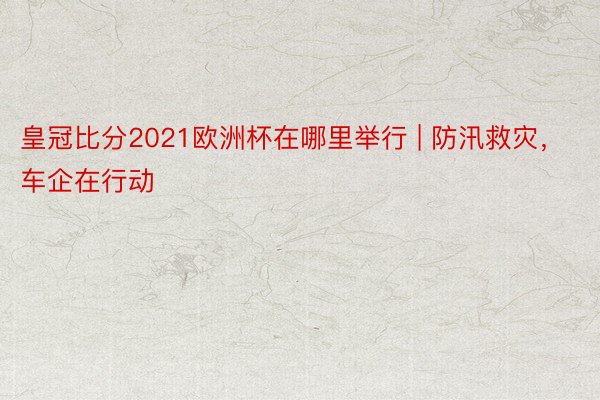 皇冠比分2021欧洲杯在哪里举行 | 防汛救灾，车企在行动